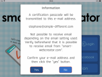 A valid email address is needed to register on Smart Web Creator
