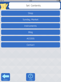 In this menu, tap on a button to edit the corresponding page.